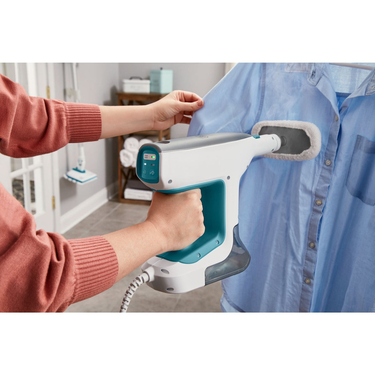 SteamMop? Multipurpose Steam Cleaning System with 7 Attachments + Storage Wall Mount